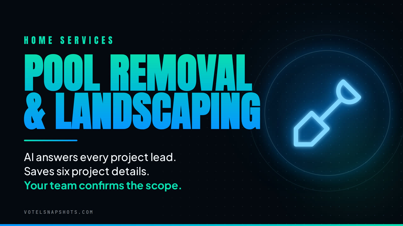 Pool Removal & Landscaping AI Receptionist snapshot cover